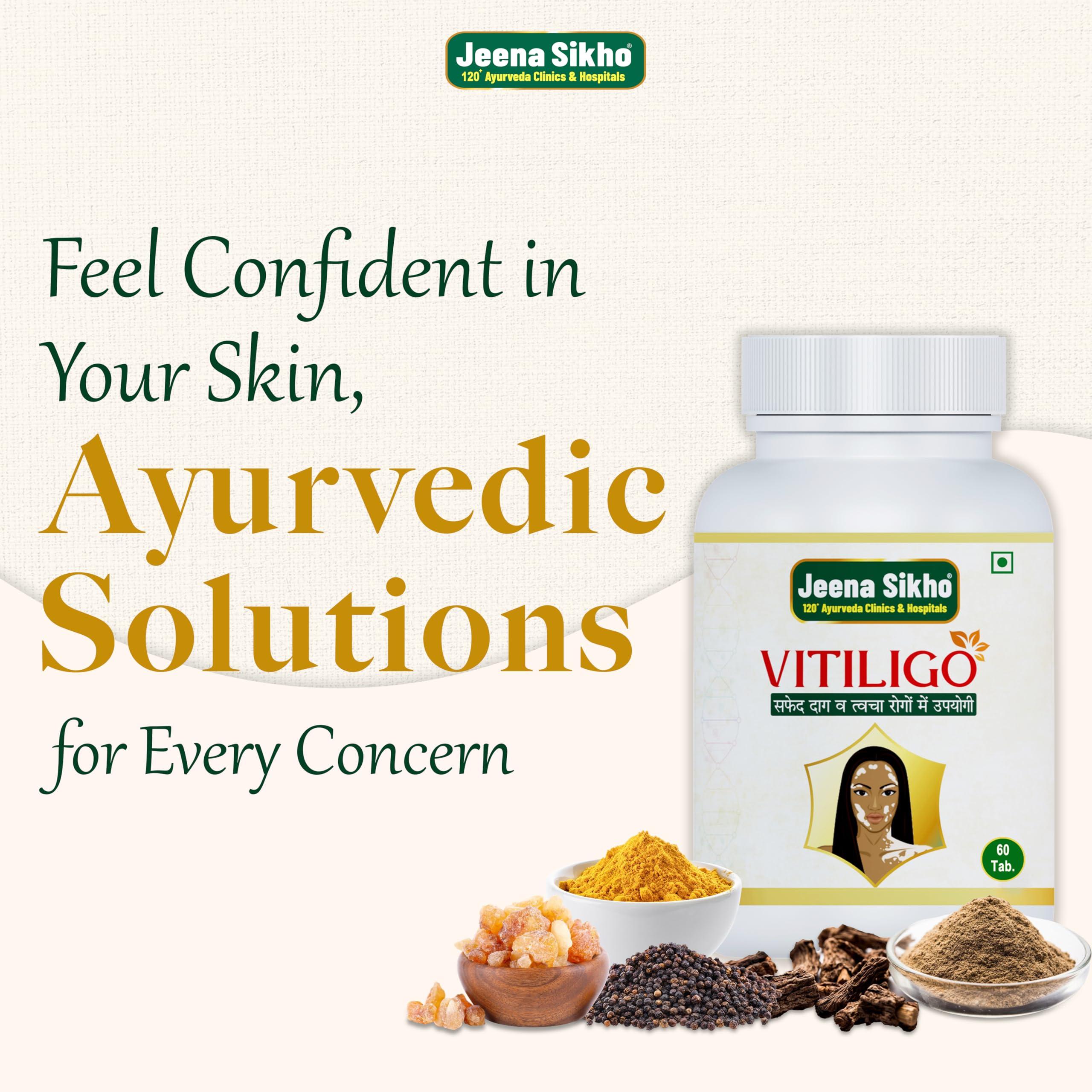 Jeena Sikho Jeena Sikho Vitiligo Tablets | Herbal Skin Discoloration Supplement | Naturally Blended With Neem Chal, Annantmool, And Haldi | Ayurvedic Multivitamin For Skincare, 60 Tablets