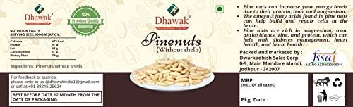 DHAWAK Dhawak Pine Nuts without shell, 200 Gms. | Chilgoza Dry Fruits [Jar Pack]