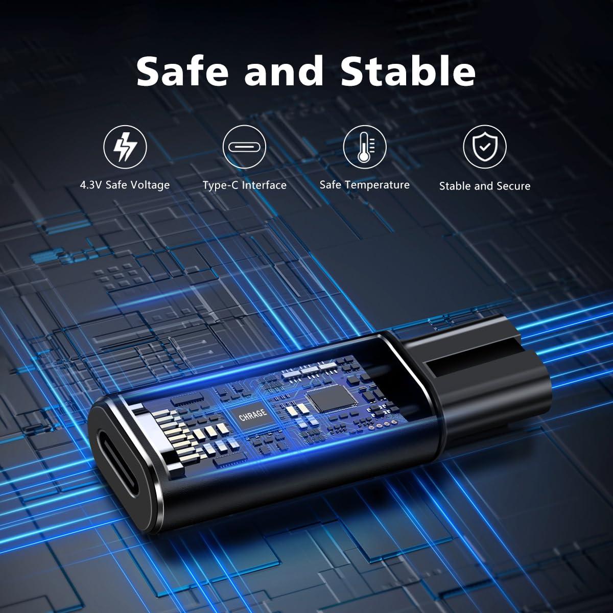 Kinsound Kinsound 4.3V A00390 Type C Shaver Adapter Charging Converter for Philips Norelco Oneblade QP2520 QP2515 QP2620, USB C Shaver Charger Converter Without Charger Cord (1 Pack)