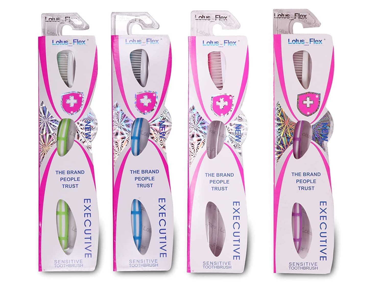TOOTHBERRY INDIA PRIVATE LIMITED LOTUS BRUSH Flex with Soft Grade Bristles | Ultra Soft Toothbrush | (Pack of 8)