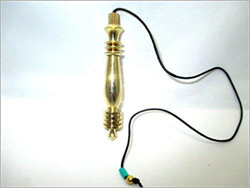 Jet International Crystal Jet Long Karnak Isis Ring Gold Pendulum Plate Chamber w/Chord Reiki Wiccan Free Booklet Jet International Crystal Therapy Healing Dowsing Metaphysical Spiritual Answers Occult Mystic