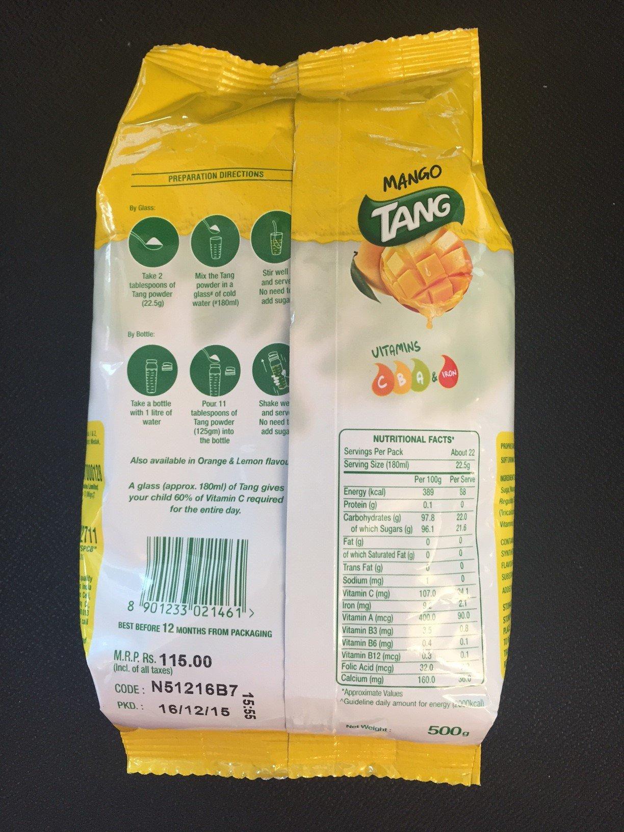 Tang Tang Mango Instant Drink Mix, 500g Pack