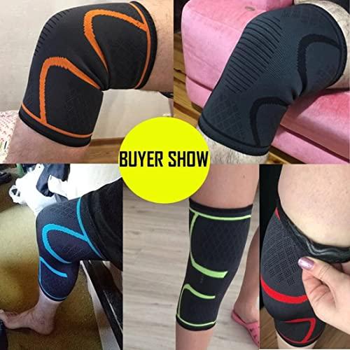 Digital Shoppy Digital Shoppy 1PCS Fitness Running Cycling Knee Support Braces Elastic Nylon Sport Compression Knee Pad Sleeve for Basketball Volleyball (M, Black with grey)