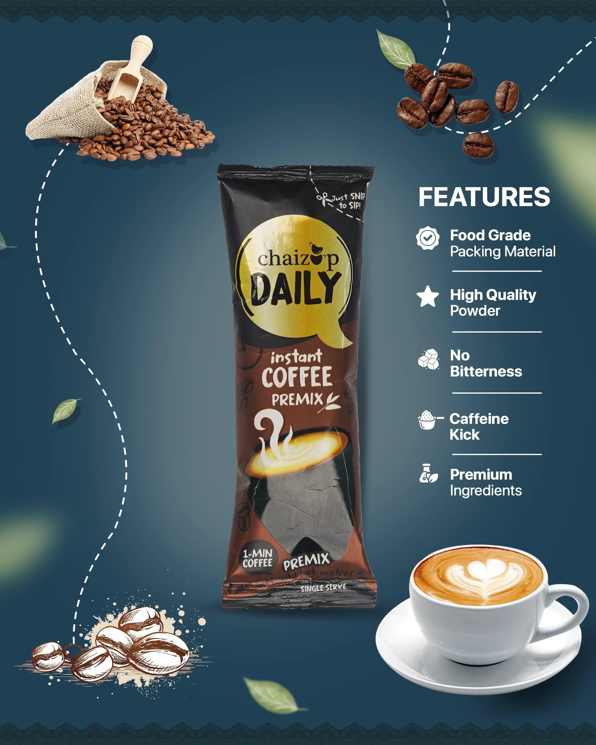 CHAIZUP Chaizup Dailly Instant Premix Coffee 16gm, 30 Serves, 30 Sachets, Instant Premix Coffee, Premix Coffee Powder, Ready To Drink Coffee