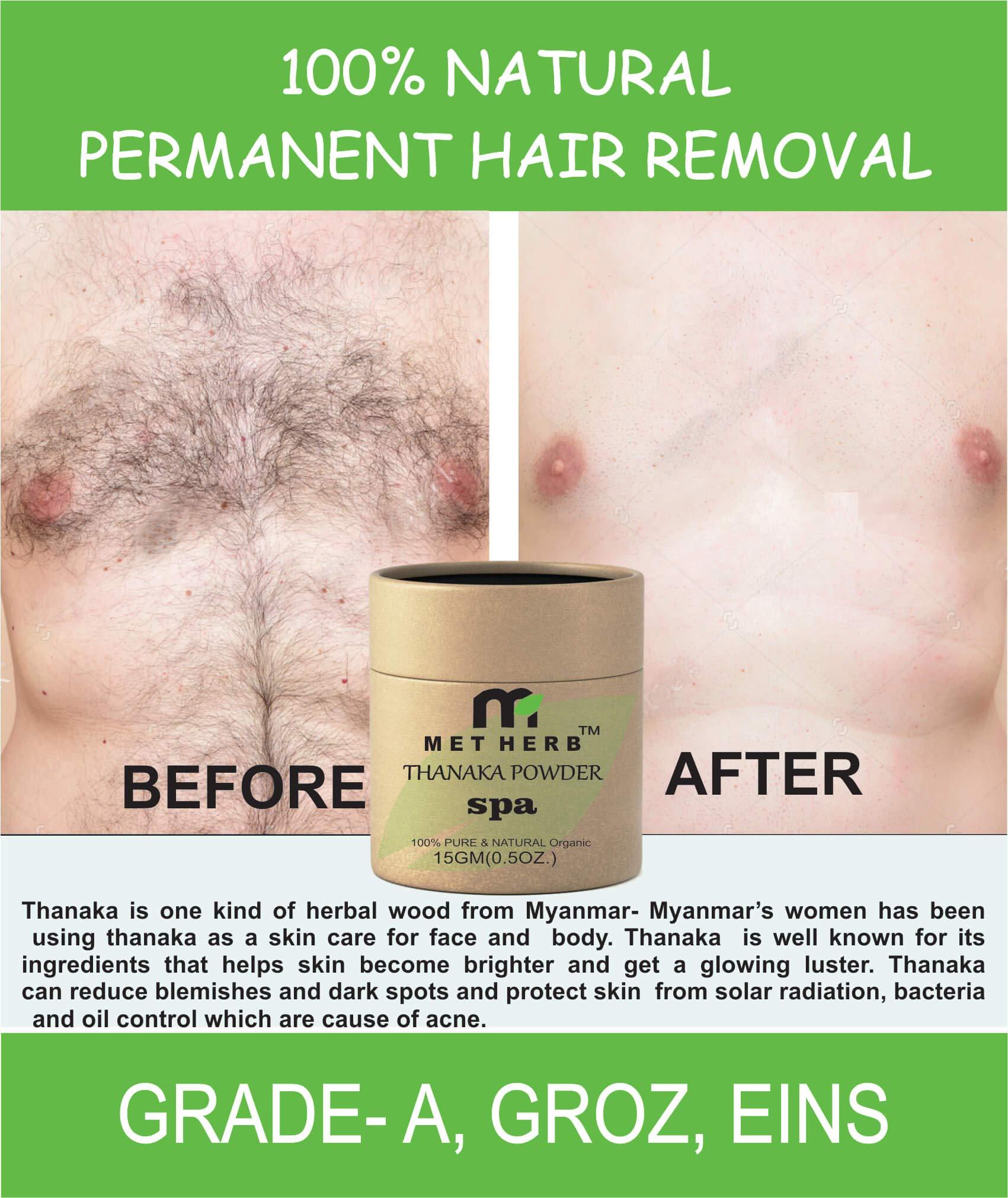 metherb 100% Pure & Natural Thanaka Powder for Permanent hair removal