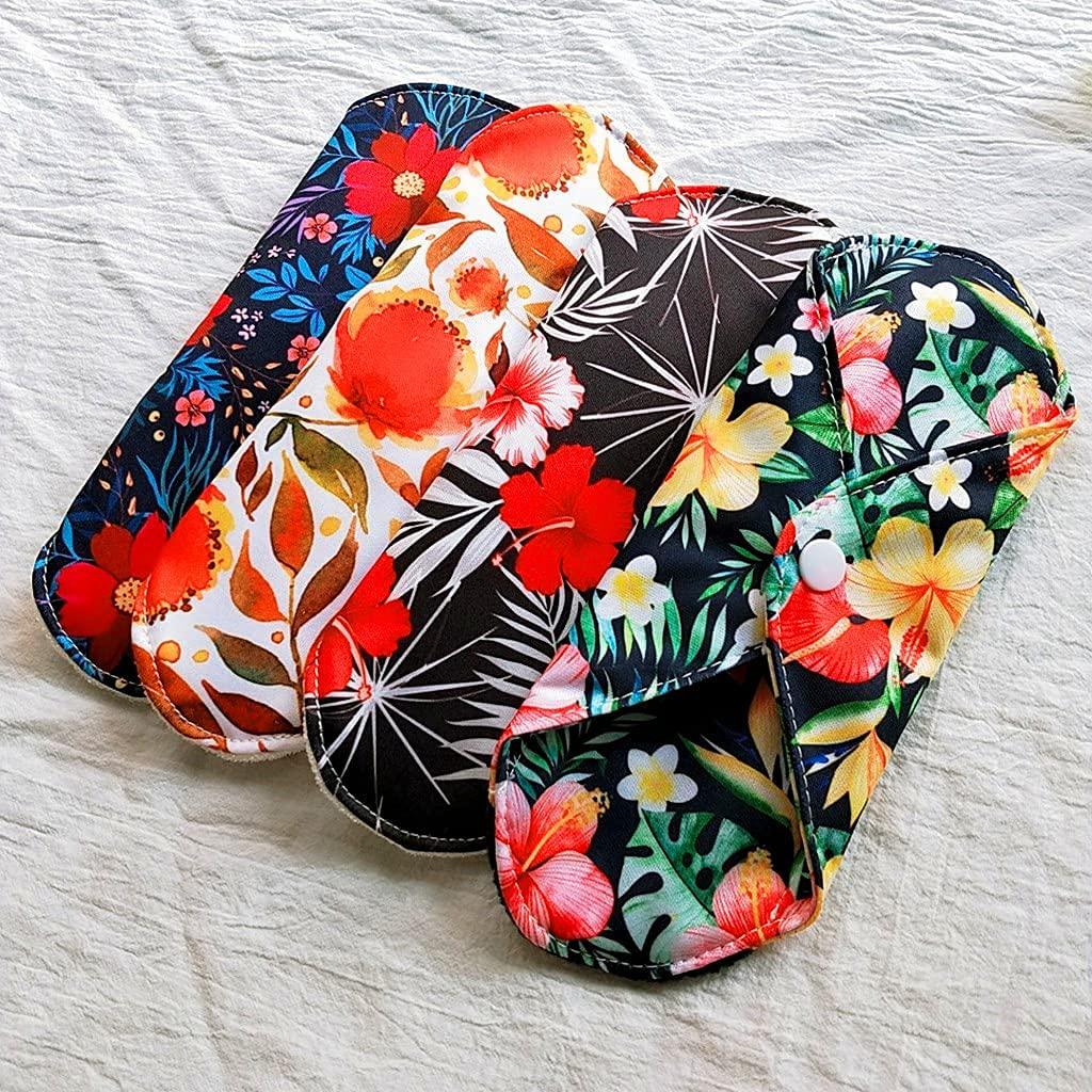 MissC2C 7pcs Set Reusable Organic Bamboo Women Panty Linerd, Including 6pcs Daily Use Soft Organic Bamboo Panty Liner + 1 pcs Mini Wet Bag