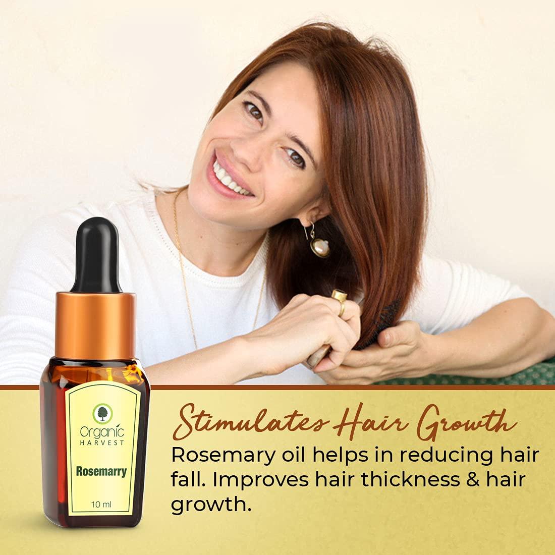 Organic Harvest Organic Harvest Combo of Rose, Jasmine, Lavender & Rosemary Essential Oil, For Face & Hair Care, Pure & Undiluted Therapeutic Grade Oil, Excellent for Aromatherapy,100% Organic, Paraben & Sulphate Free, 10 ml Each