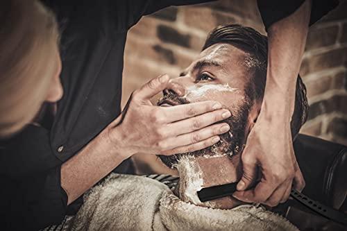 FACON Facón Professional Straight Edge Barber Razor/Rasoirs/Rasoi with Adjustable Tension Screw - Salon Grade Quality Cut Throat Shavette - Japanese Stainless Steel - Black & Gold Limited Edition Gift Box