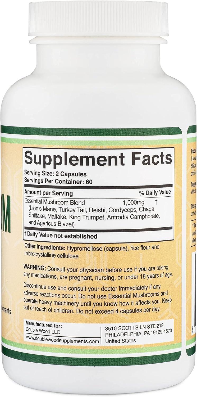 ATHINIKA NUTRITION MUSHROOM BLEND SUPPLEMENT - 1,000MG TOP 10 GROWN MUSHROOMS (LION\'S MANE, REISHI, CORDYCEPS, AND MORE)