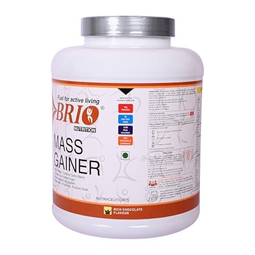 BRIO NUTRITION BRIO NUTRITION Mass Gainer - High Protein Complex Carbs Blend With Easy To Digest Formula. Chocolate Flavour - 3 Kg Pack