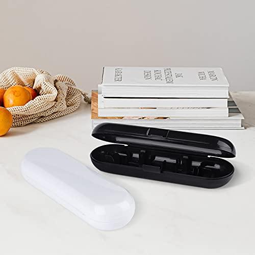 Fowecelt Fowecelt 2 Pack Oral B Electric Toothbrush Travel Case, Fits Oral-B Pro 1000, Pro 2000, Pro 3000, Pro 1500 Electric Toothbrush, Portable Hard Plastic Toothbrush Holder Cover Bag (Black & White)