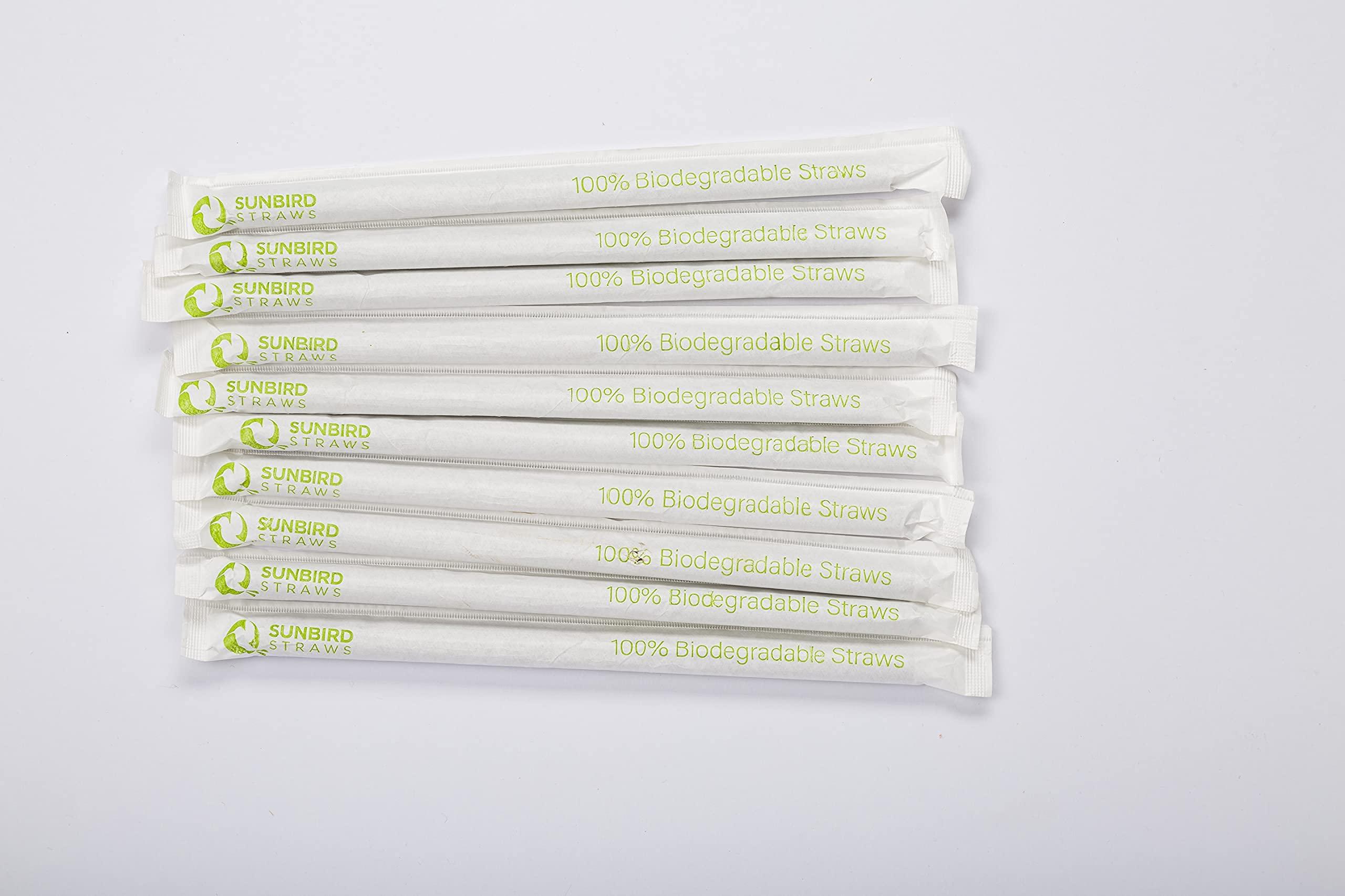 SUNBIRD Sunbird Individually Wrapped Regular Straws, Coconut Leaf Drinking Straws,Organic, Biodegradable, Sustainable, Eco-friendly (Diameter 6mm X Length 8\"), Pack of 25 straws