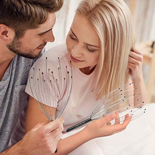 NICEMOVIC NICEMOVIC 2 Pack Scalp Head Massager with 20 Fingers Scalp Head Scratcher for Hair Stimulation Body Relaxing(Black & Black)