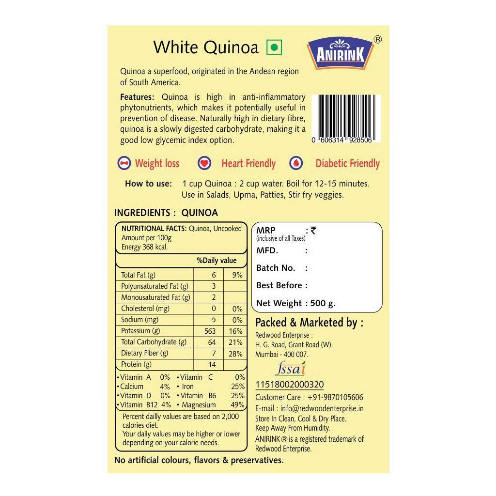 ANIRINK Anirink Gluten Free Peru White Quinoa 500gm