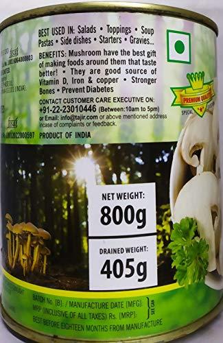 Habit Habit Sliced Mushroom, 800g (Pack of 2) | Canned Mushrooms | Sliced Mushrooms in Brine | Mushrooms