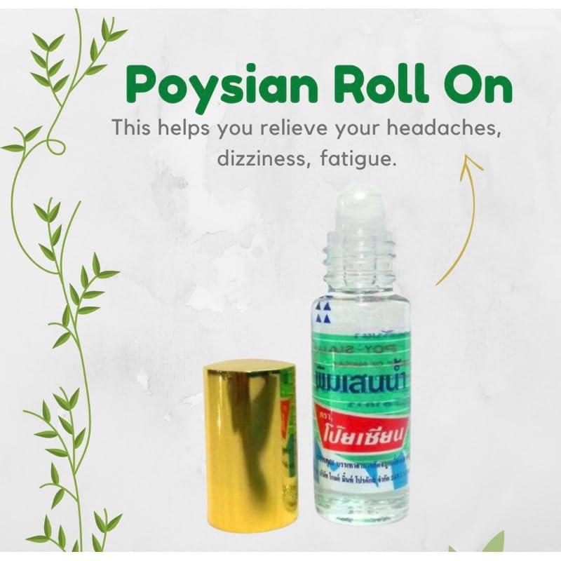 MISTYCDEP Poy Saen Thai Balm Oil Pim Saen Roll On 5cc (3 pcs)
