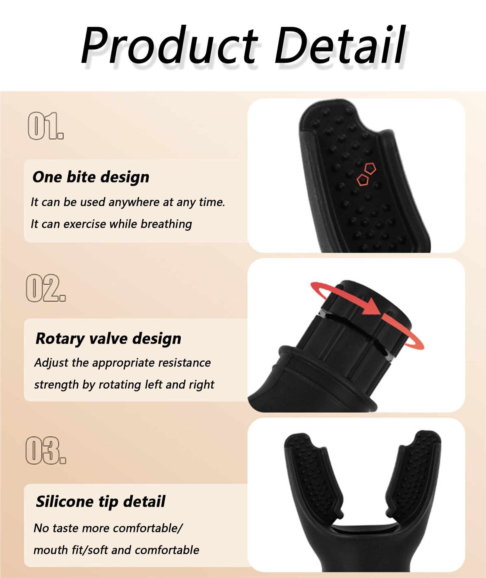 NHCDFA Oxyboost Breathing Device, Lungs Exercise Equipment, Breathing Exercise Machine Compact Pure Silicone Oxybreeze Lung Exerciser Device Ideal for All Easy to Clean (Black and White(4 Pcs))