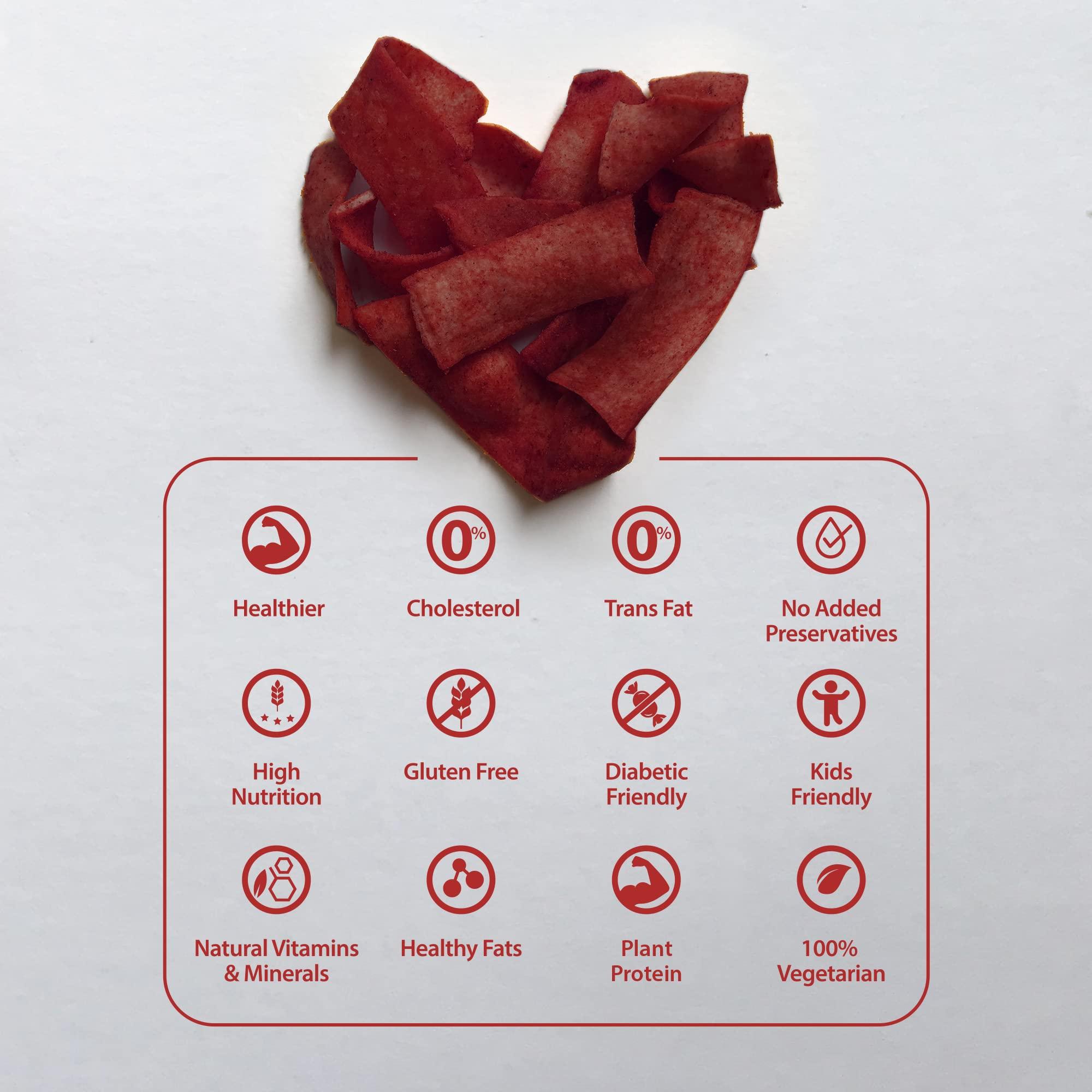 Yummiano Yummiano® Beetroot Chips - Authentic Vacuum Cooked Beetroot Chips, Zero Cholesterol Healthy Snacking with High Nutrient Content, No Added Preservatives - Pack of 2-140g Each (Bhel Chaska + Jalapeno)