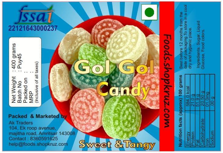Foods.shopkruz Foods.shopkruz Gol mol Sugar candy colorfull with Different flavours in 1 pack 380gm