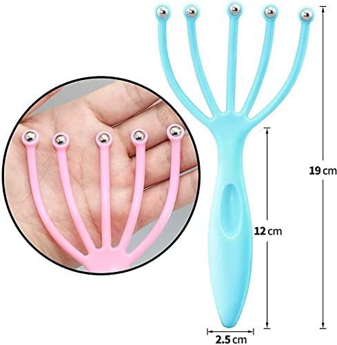 Raj Enterprise22 PRShop it (set of 3 pis) (1 Octopus-Shaped. 1 Bokama, 1 Steel Ball Head Massager) Pain Relief And Hair Massage scalp massager Relax head massage / Head Scalp Massager (set of 3)