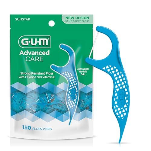 Gum Sunstar 888JC GUM Advanced Care Flossers, Fresh Mint, Vitamin E & Fluoride, 150 Count (packaging may vary)