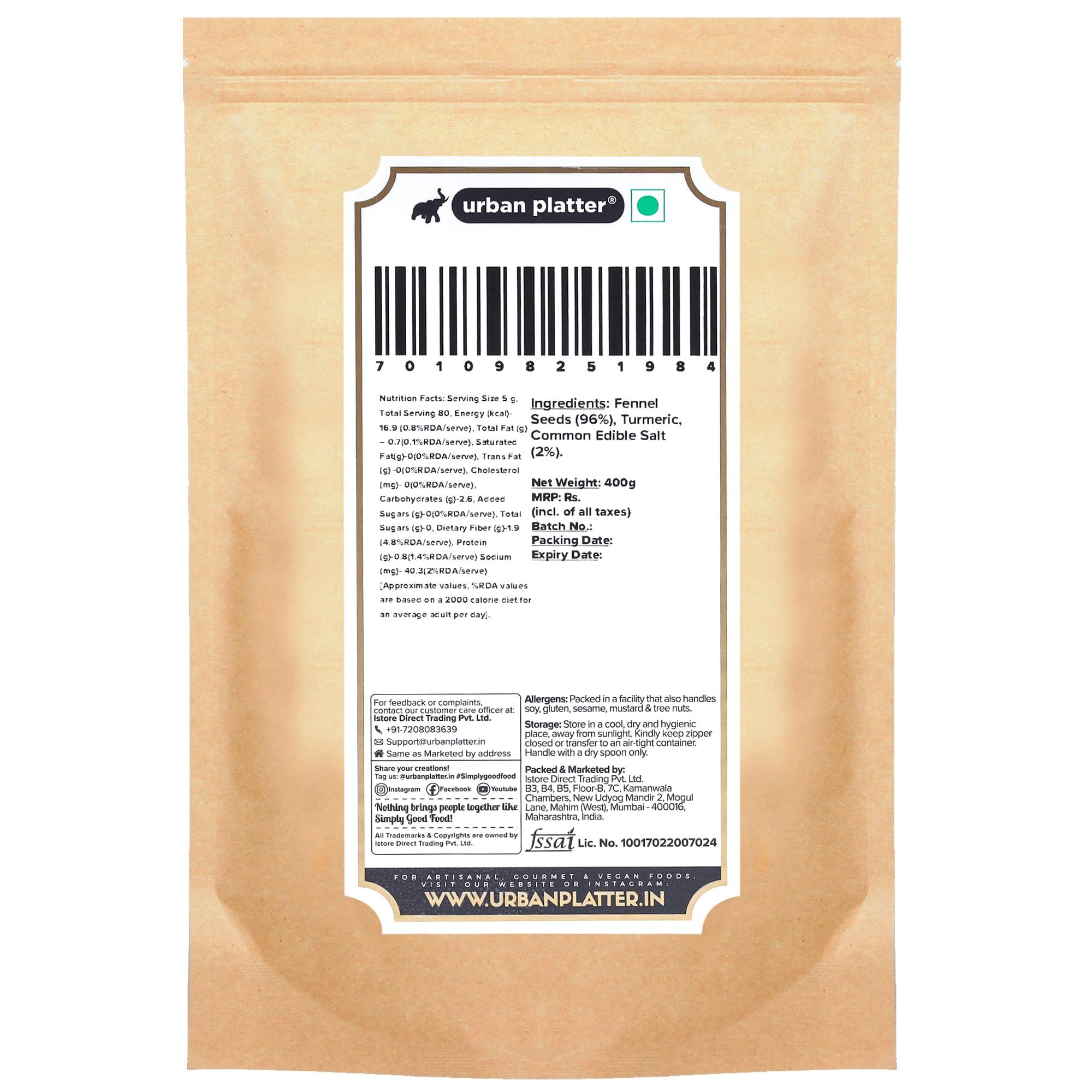 urban platter Urban Platter Roasted Salted Fennel Seeds, 400g [Saunf | After Meal Digestive | Mouth Freshener]