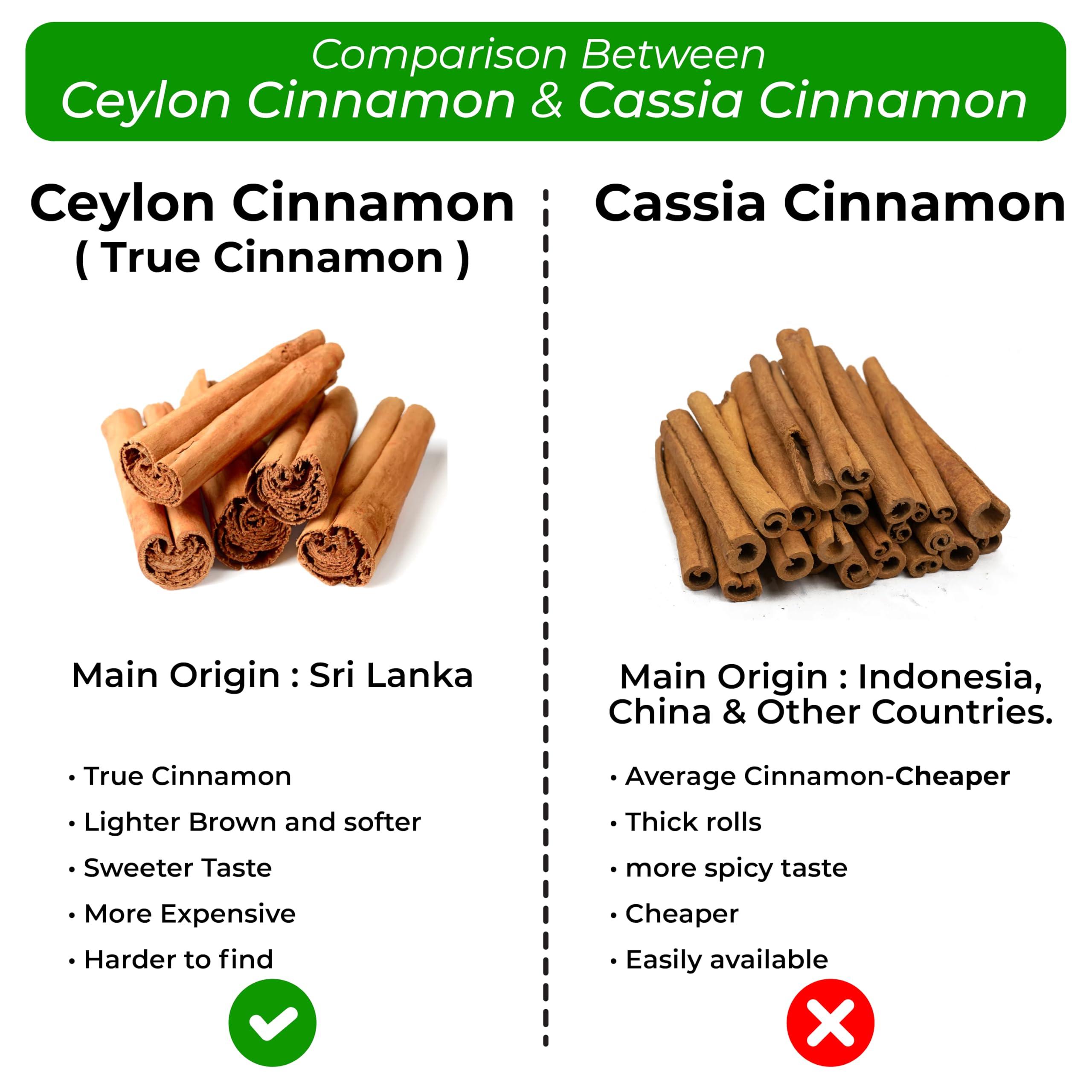 7 Sizzles 7 Sizzles SriLankan Ceylon Cinnamon Stick/Dalchini Sticks/Fresh True Cinnamon Quills (Cinnamomum verum) (2x250 Gm) (500 Gm)
