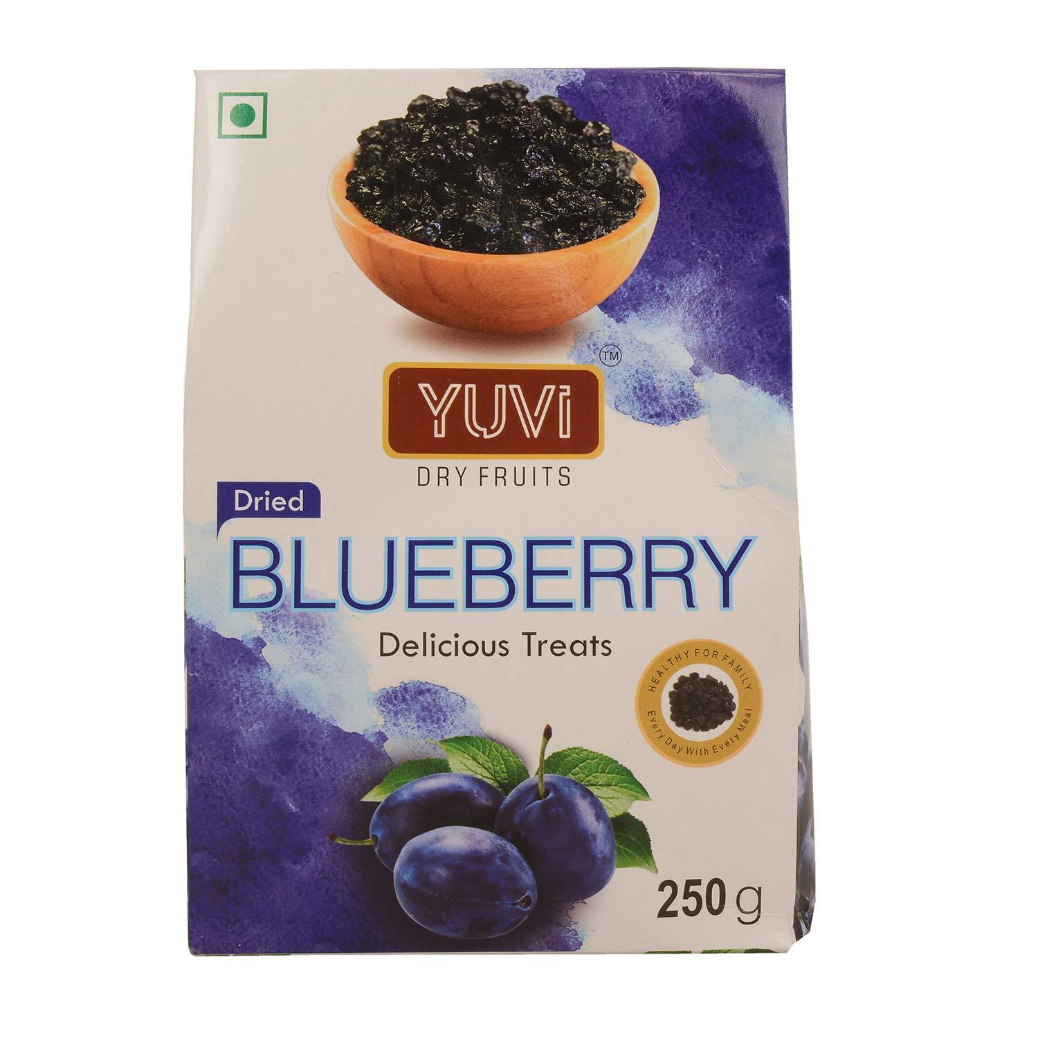 SAINIK'S Dry Fruit Mall - Start UR Day "Traditiona Yuvi's Dried Blueberries | Dried Fruit Blue Berry (Pack of 3 X 250 Grams) 750 Grams