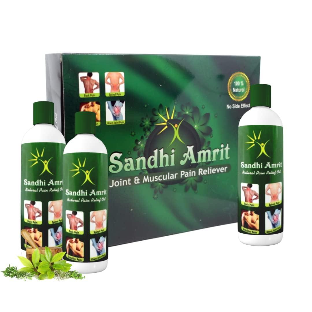 Divya Shri Divya Shri Sandhi Amrit Pain Relief Oil 100% Pure Herbal and Ayurvedic Relief from Joint Pain, Muscle Pain & Body Pain (Pack of 3)
