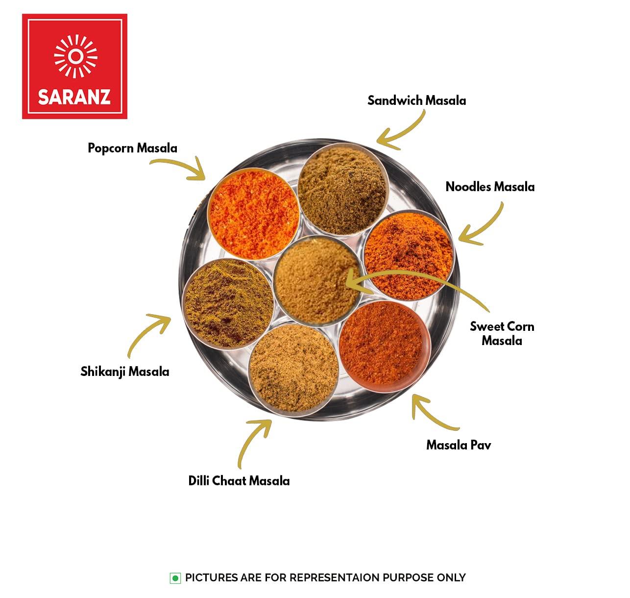 SARANZ SARANZ Bhaja Moshla Masala Perfect for Cooking, Ready to Use, Ghugni Masala or Puchka Masala, Golgappe Masale, Indian Spices, Premium Organic Spices with Rich & Strong Flavour-100 Grams Sprinkler Jar