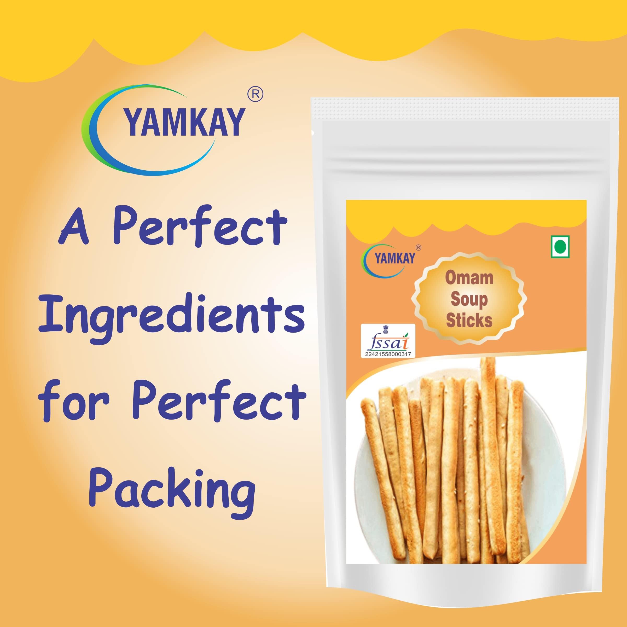 YAMKAY Yamkay Omam Jeera Soup Sticks Tasty & Healthy Perfect Nutritious Snack | Organic Baby Teething Sticks | Traditional Omam Bread Sticks | Whole Wheat Ajwain and Ragi Sesame | Tasty and Healthy | Preservative-free & No Maida 100 GM