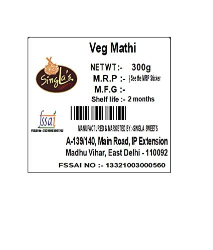 Singla Singla Sweets Veg mathi 300g Snacks namkeen