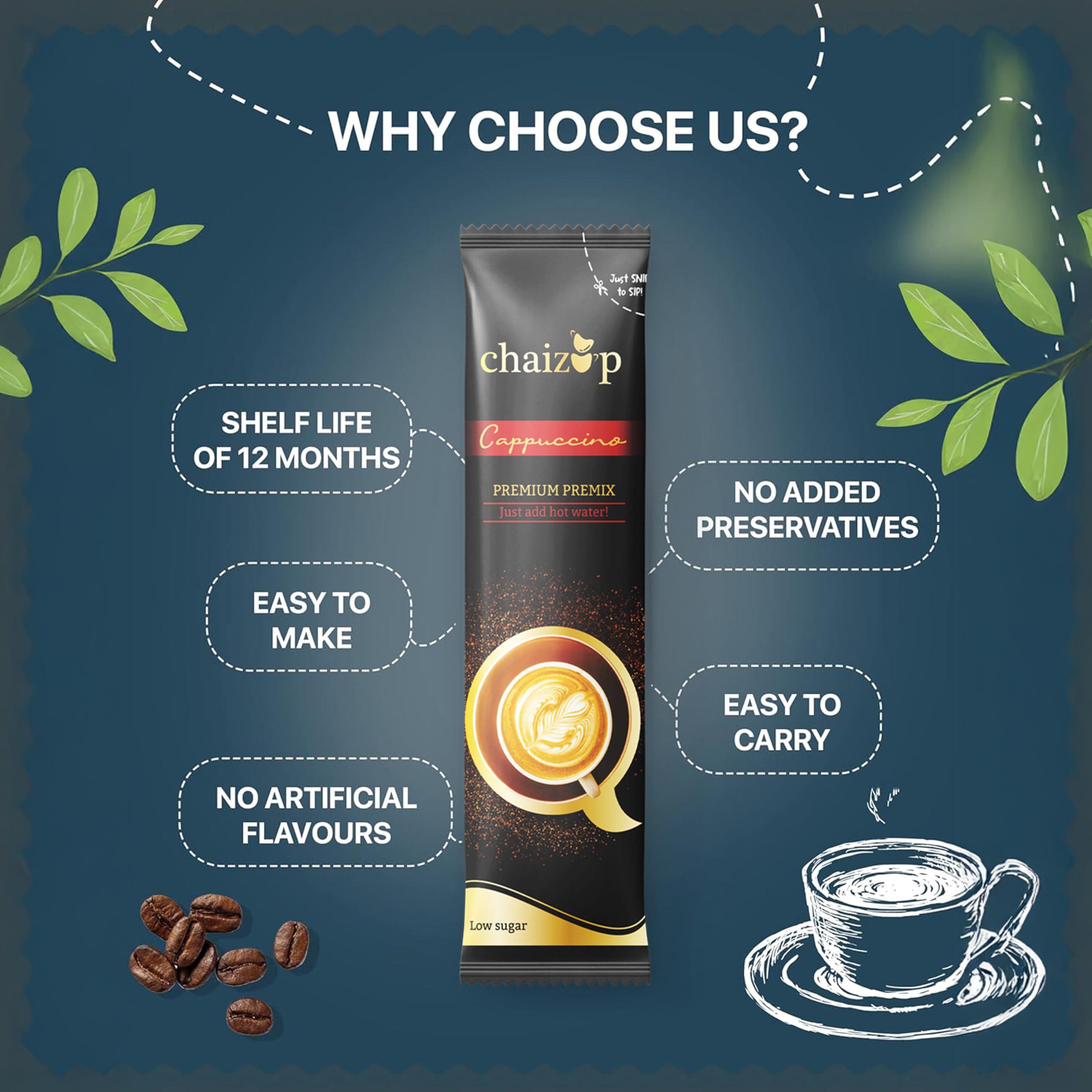 Chaizup Chaizup Instant Premix Coffee 30 Sachets, 20gm x 30 Sachets, 30 Serves, 480gm, Ready To Drink Premix Coffee, Premix Coffee Powder, 1 Min Coffee