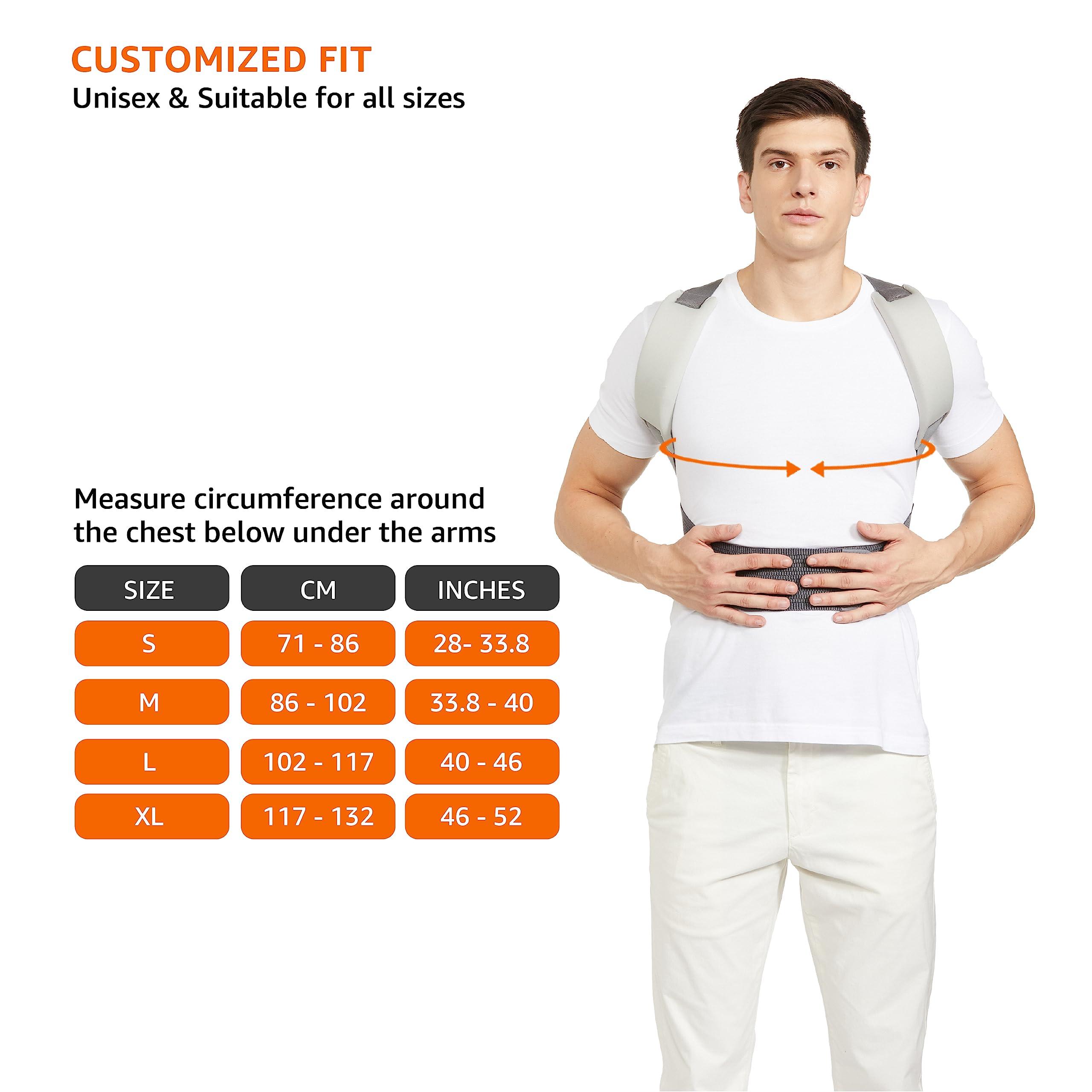 Amazon Basics Amazon Basics Posture Corrector Back Support | Extra Large (XL) Size | Material Foam | Ergonomic Design | For Back Pain, Back Straight And Shoulder Support