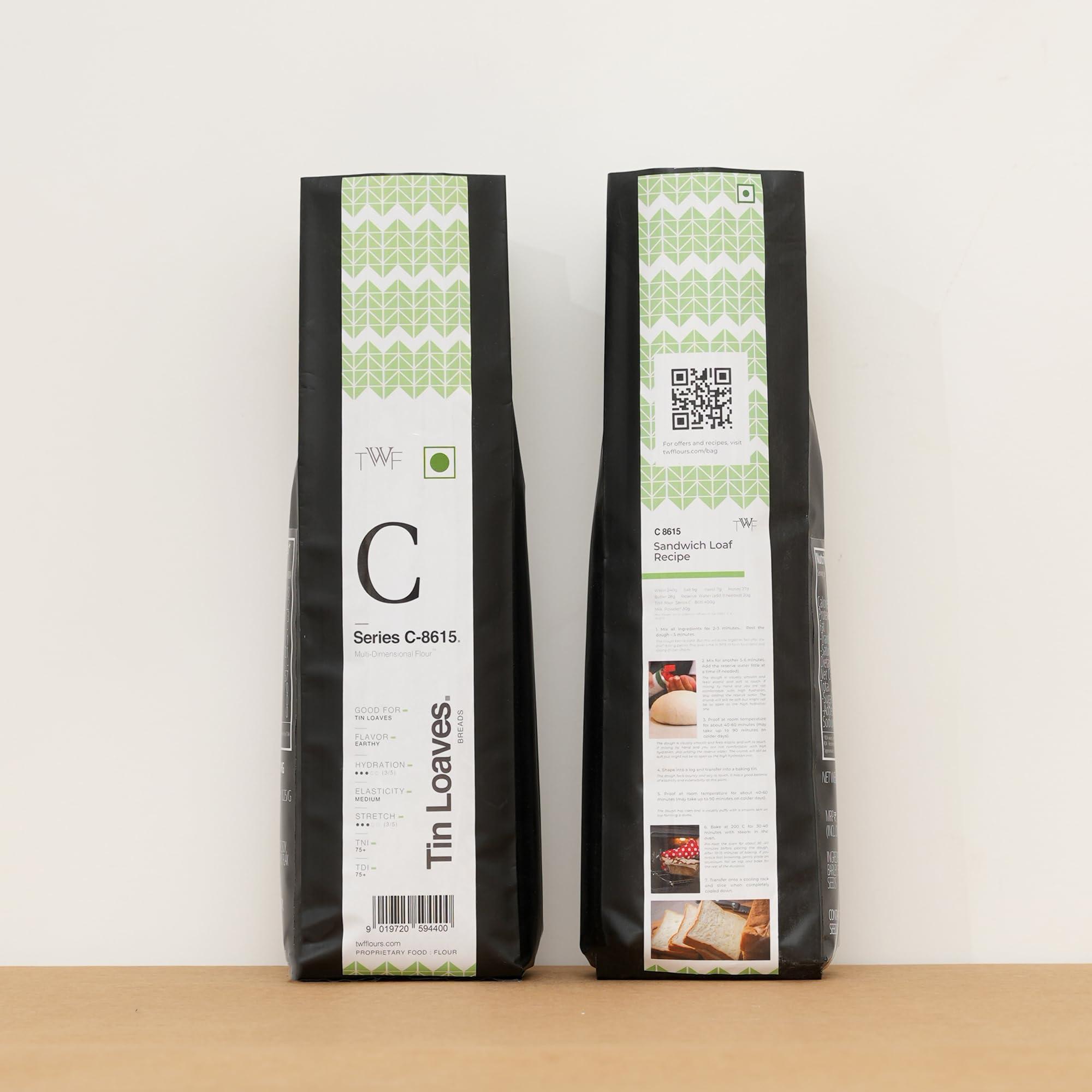 TWF TWF Flour Series C - 8615, 1kg, Unbleached Bread Flour | Tin Loaves - Leavened Breads, Sandwich Breads and Small Bakes  Naan, Buns | Maida and APF alternative