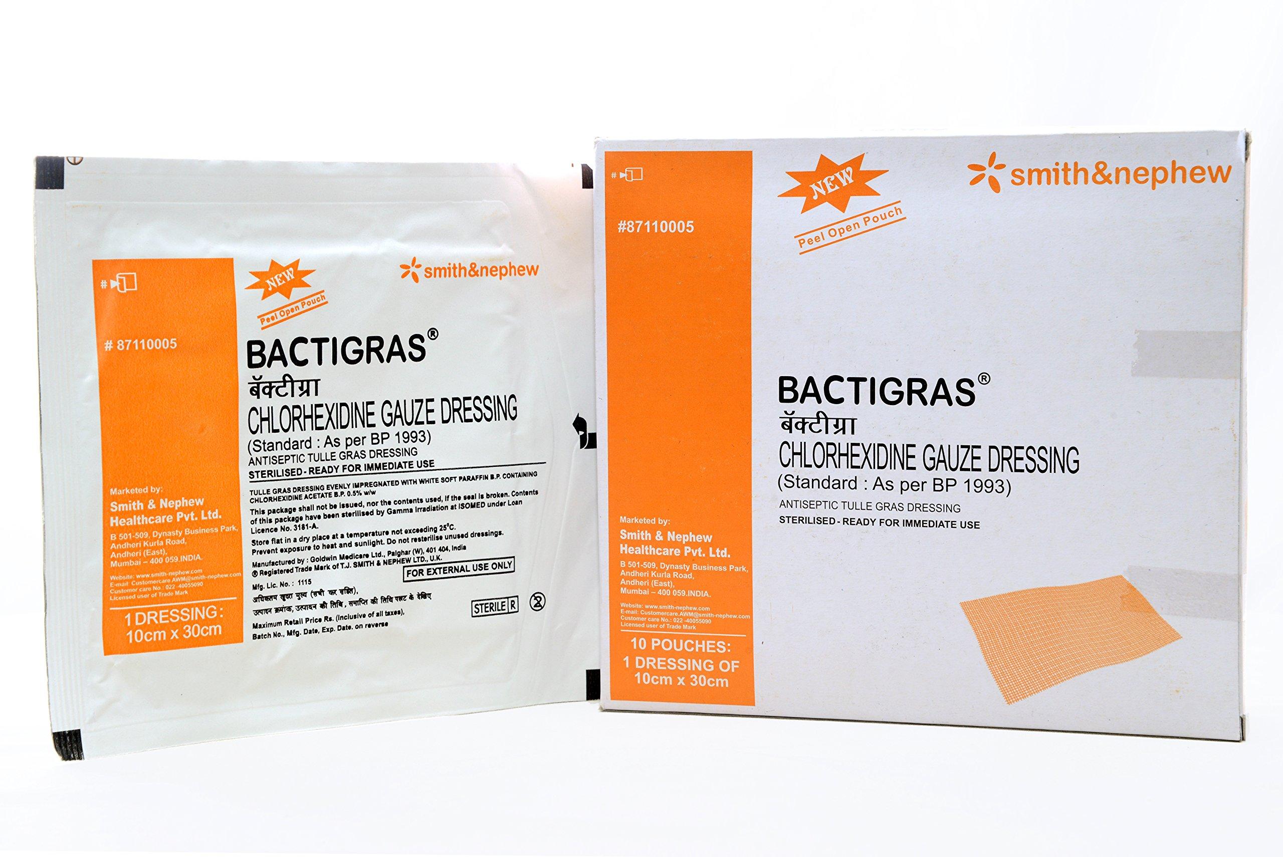 Smith and Nephew Smith and Nephew 87110005 Bactigras, 10cm x 30cm