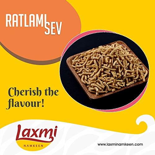 Laxmi NAMKEEN Laxmi NAMKEEN Famous Special Ratlami Sev Namkeen - Healthy Snack/ Namkeen Sev for Bhel/ Crispy and Crunchy/ 200 gm Each Pack of 4