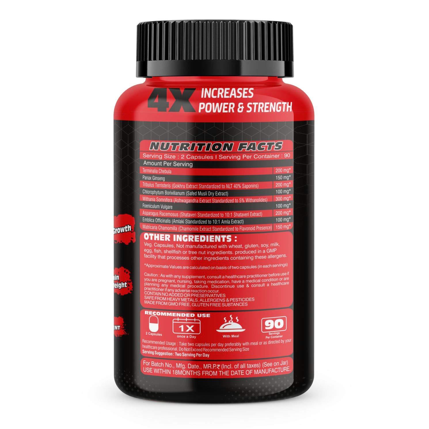 WILD BUCK Wild Buck Hyper Bulk Gain Mass & Weight Gainer Capsule for Fast Weight & Muscle Gain, Daily Muscle Building Weight Lifters Supplement for Muscle Growth, Stamina & Strength, For Men & Women- 90 Cap.