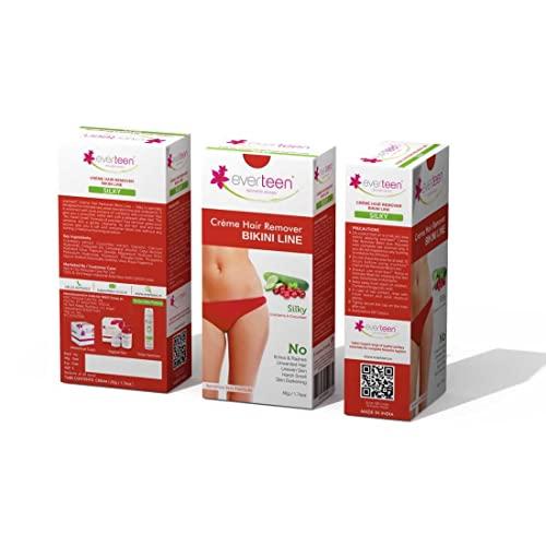 Everteen everteen SILKY Bikini Line Hair Remover Creme with Cranberry and Cucumber - 1 Pack (50 g)