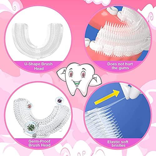 XENON VENTURE Xenon Venture soft bristle silicone toothbrush for kids with grip handle,manual curve u shape mouth cleaning toothbrush for children whitening teeth(2pcs/small)