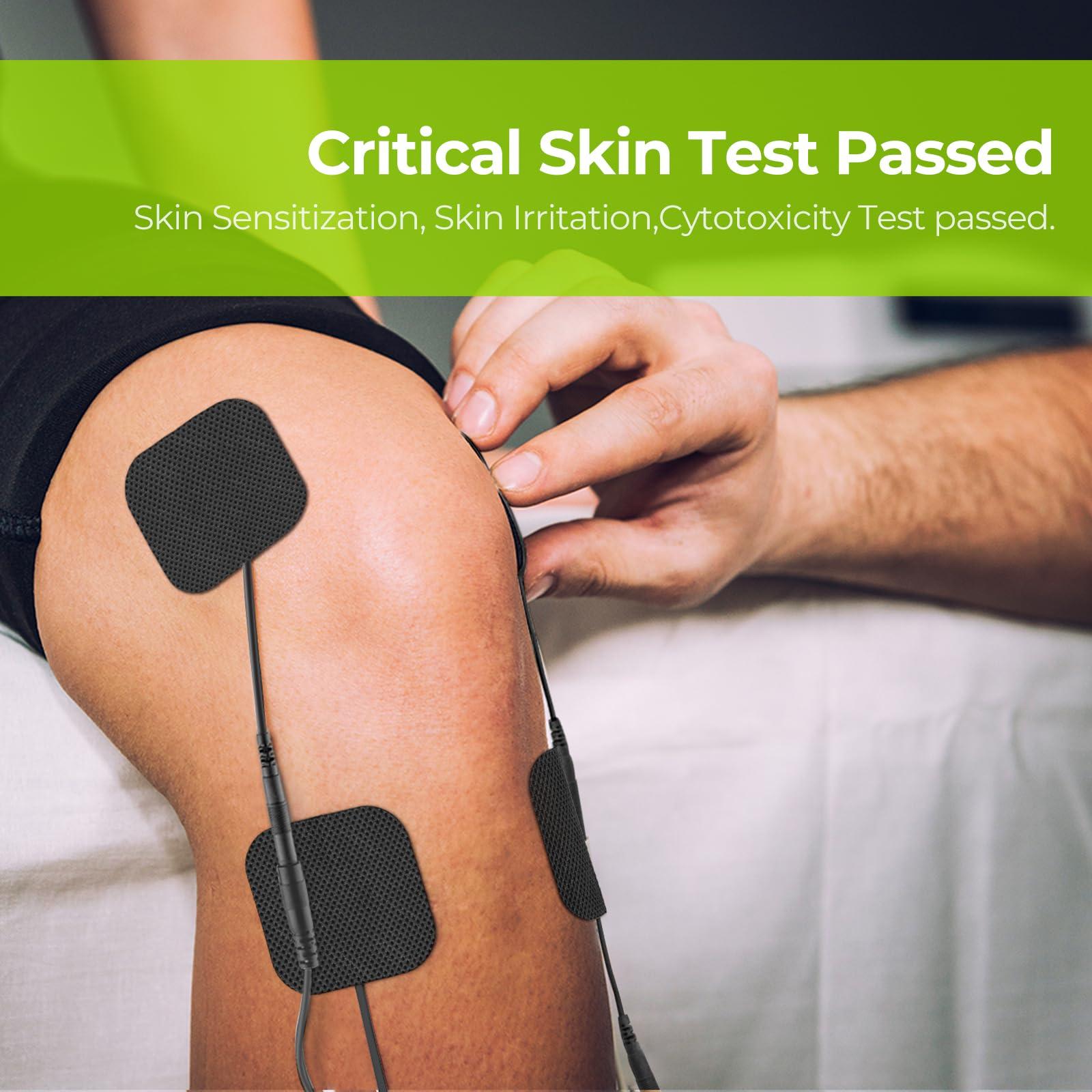 AUVON AUVON TENS Unit Pads 2X2 20 Pcs, 3rd Gen Latex-Free Replacement Pads Electrode Patches with Upgraded Self-Stick Performance and Non-Irritating Design for Electrotherapy (Black)