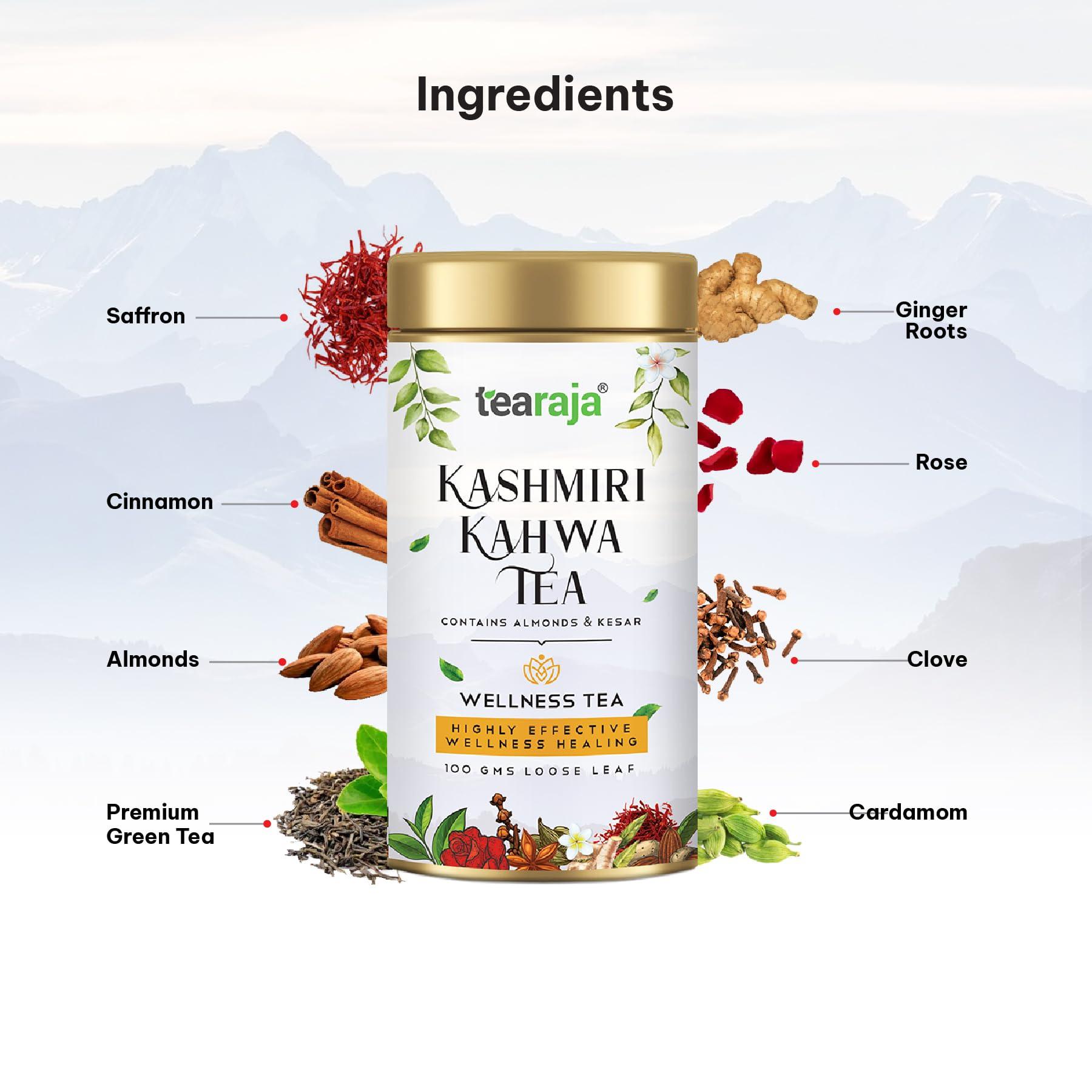 TeaRaja Tearaja Kashmiri Kahwa Green Tea, 100g