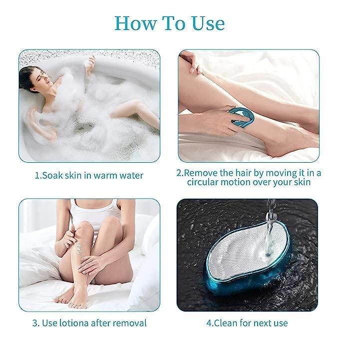 Tiny Deal Magic Crystal Hair Remover, Painless Hair Removal with Epilator Mini Hair Remover for Men and Women Leg Arm Back Soft Smooth Silky Skin pack of 2