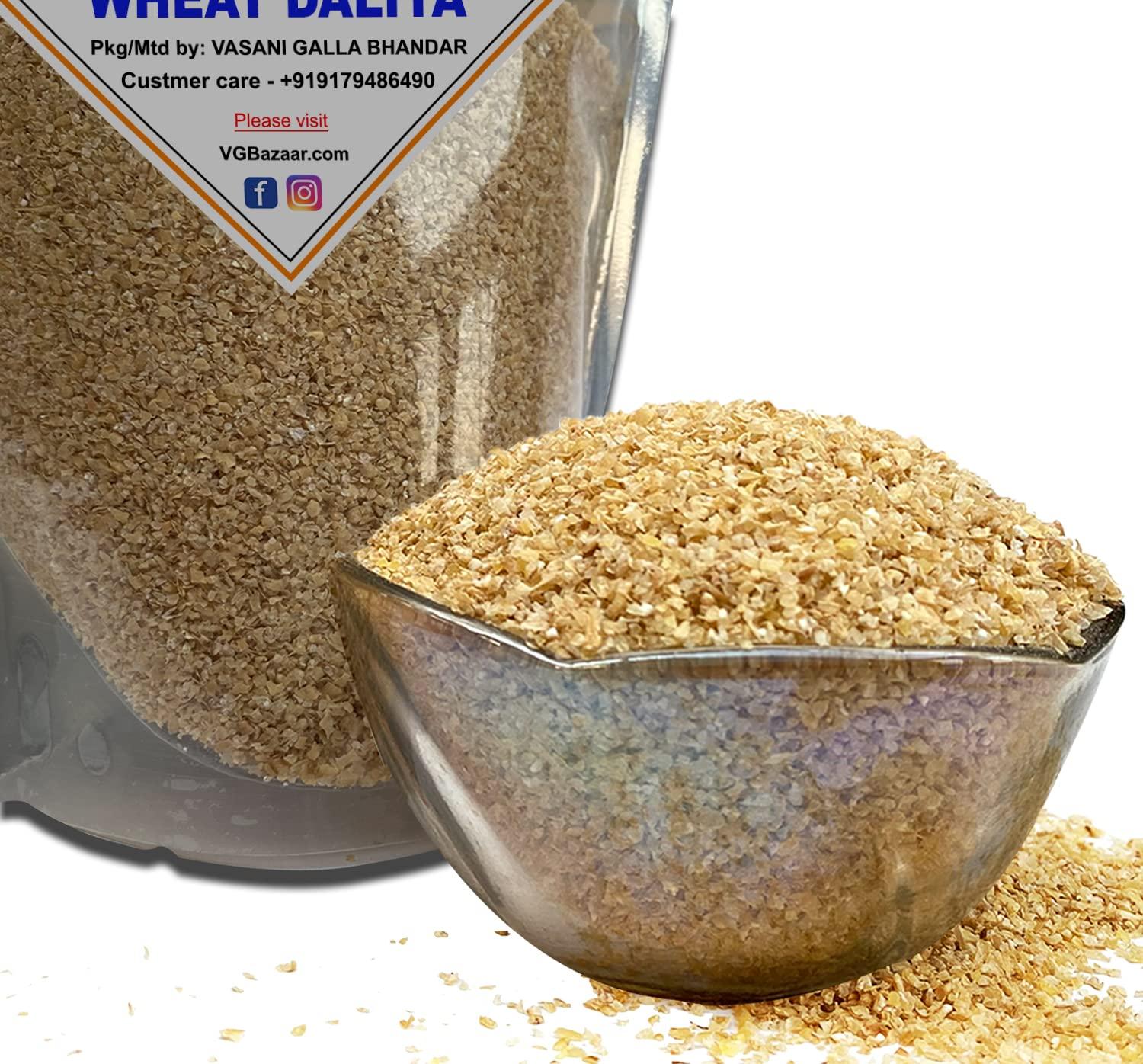 VGBNP VGBNP Roasted Wheat Dalia, (Roasted Dalia) Broken Roasted Wheat Dalia (Bhuja Gehu Dalia/Roasted gehun Ka Dalia) Healthy Grains Fiber Rich Immunity Builder Roasted Dalia- 1kg