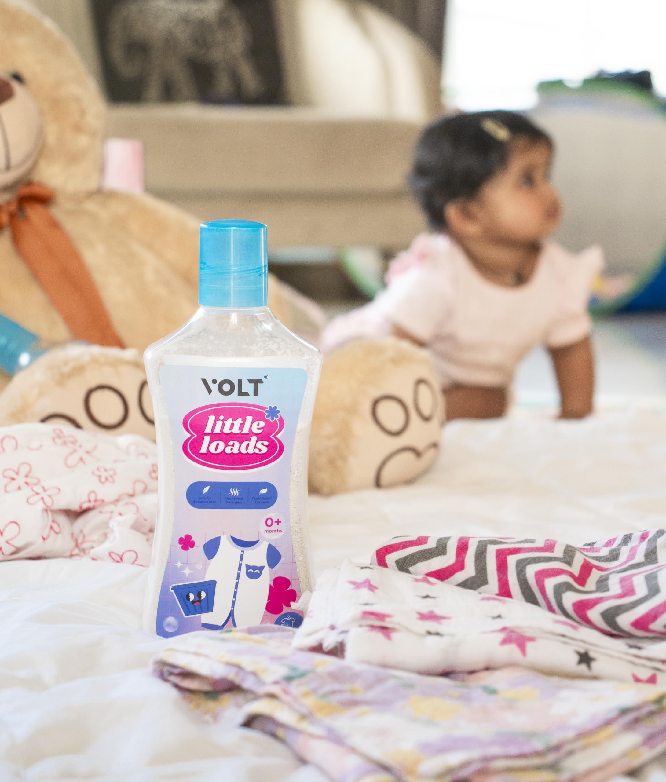 VOLT VOLT Home Baby Safe Bio Laundry Detergent Powder - 1 KG (Fragrance Free) Biodegradable | Eco- Friendly Tough On Stains Front And Top Load Washing Chemical Free | Multi Enzyme | Unscented