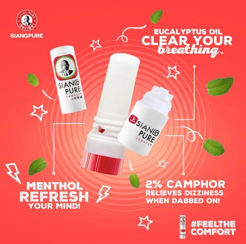 MISTYCDEP SIANG PURE Nasal Relief Inhaler | 2 in 1 Inhaler | Refreshing And Aroma Oil Stick For Relief Of Nasal Congestion And Vertigo | Product Of Thailand (3 pcs)