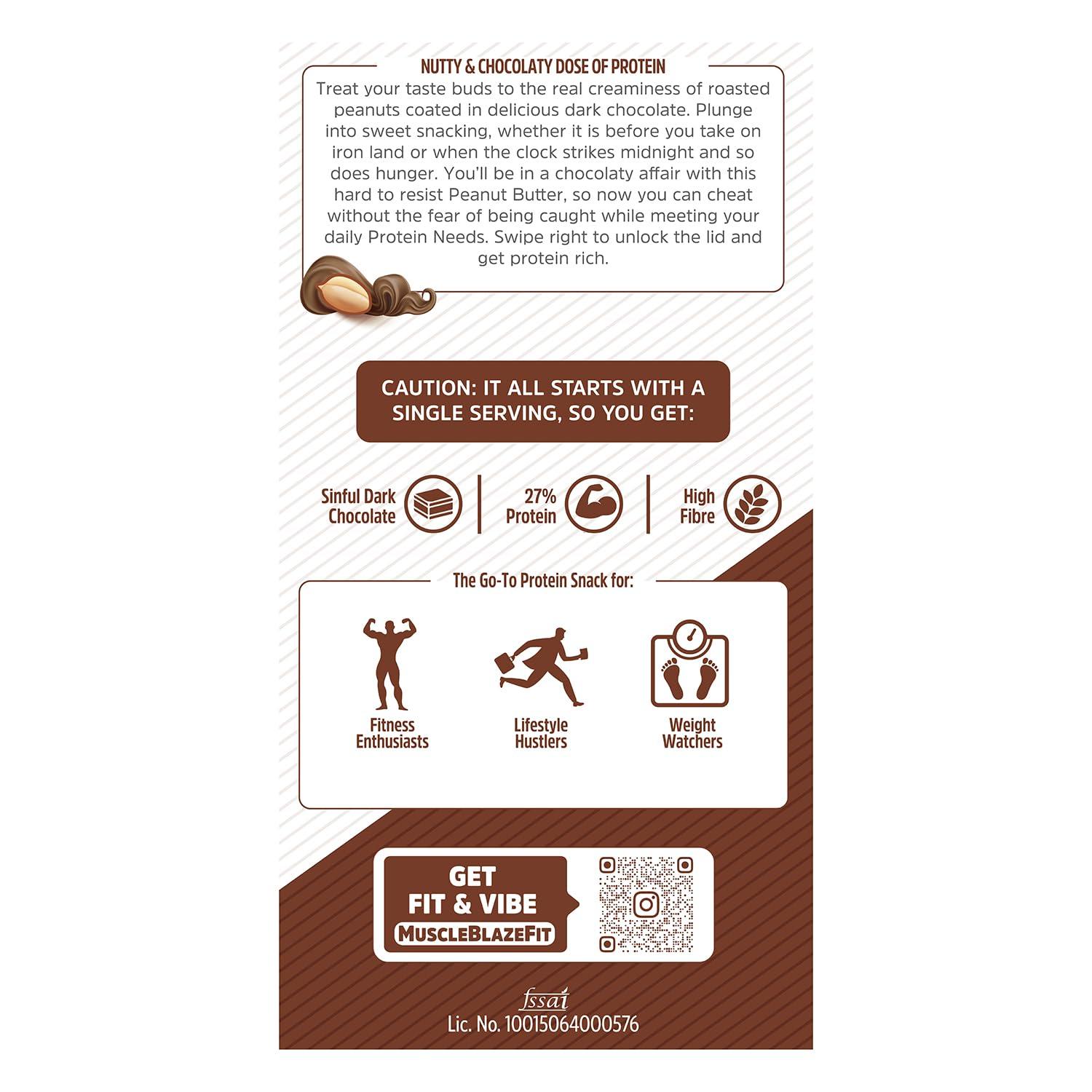 MuscleBlaze MuscleBlaze Fit High Protein Peanut Butter, Creamy (Dark Chocolate Spread, 1kg) | 27g Protein | With Pea Protein & Whey Protein Concentrate | Fit Pack