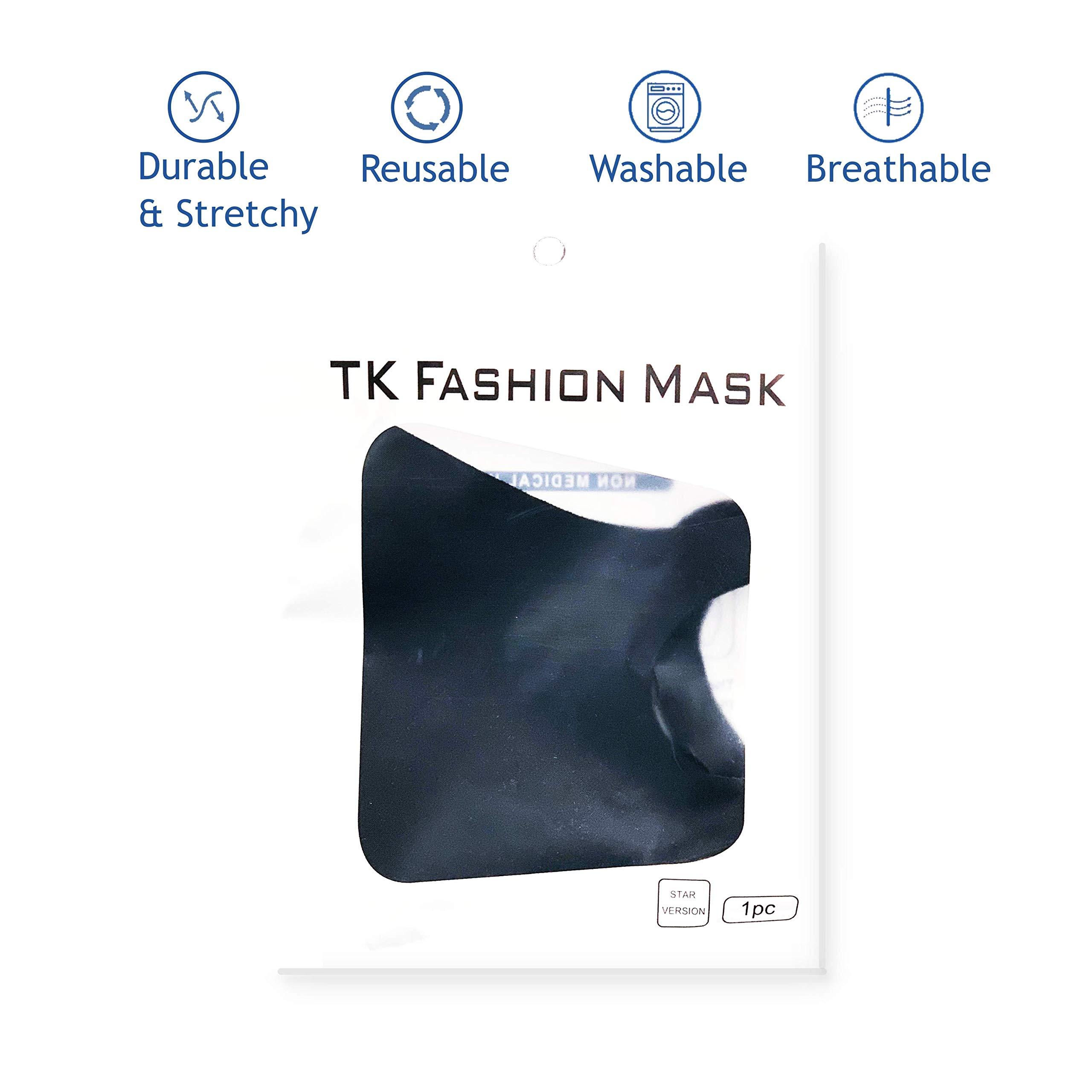 TK FASHION MASK Black Face Mask Soft Cotton Comfortable Washable Reusable Breathable Stretchable (10 Pieces)