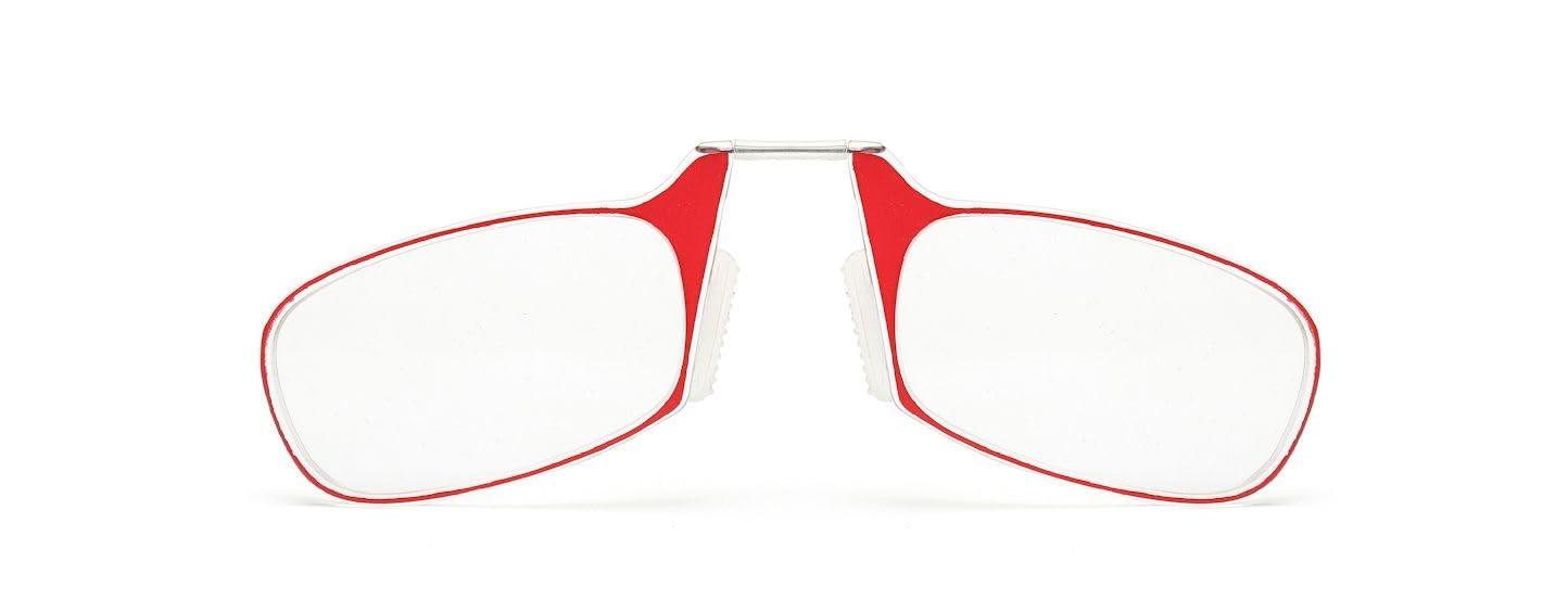 YOURSPEX YOURSPEX Nose Clip Reading Glasses for Men & Women, 1.50 Lens Power - UV Protected Clear Frame (Red)
