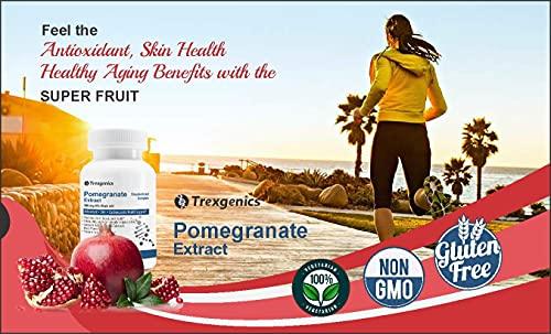 Trexgenics Trexgenics® POMEGRANATE (Bioactive 40% Ellagic acid) Seed Extract 500 mg Antioxidant, Skin Care, Blood circulation, Cardiovascular Health Support (60 Vcaps) (Pack of 3)